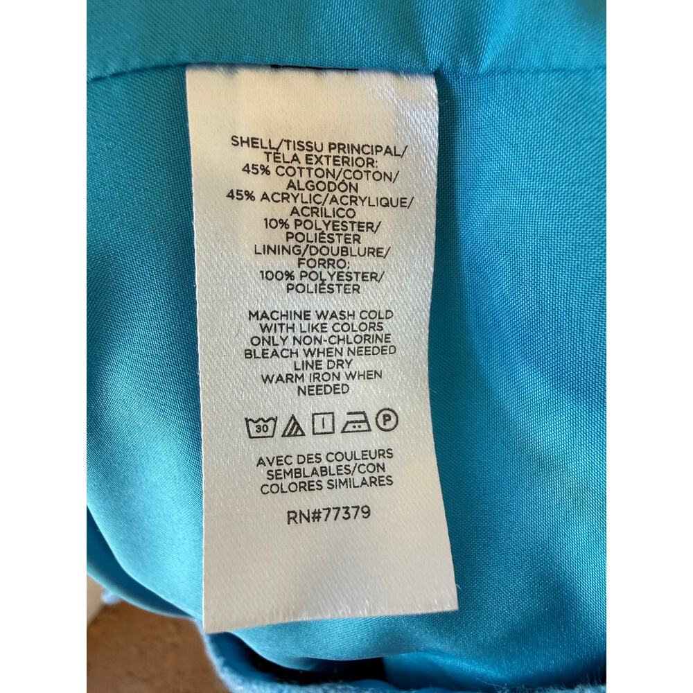Ann Taylor Sky Blue Tweed Vest Skirt Set Gold Button Preppy Coastal 8 10 - Picture 12 of 12